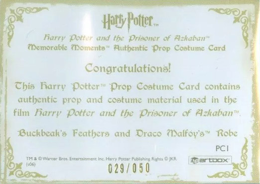 PC1 - Buckbeak's Feathers and Draco Malfoy's School Robe - Back