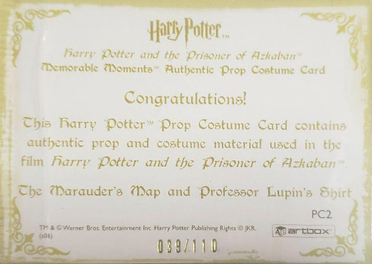 PC2 - Marauder's Map and Professor Lupin's Shirt - Back