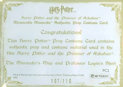PC2 - Marauder's Map and Professor Lupin's Shirt - Back
