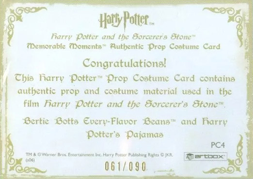 PC4 - Wizard Candy and Harry Potter's Pajamas - Back