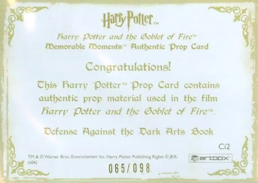 Ci2 - Defense Against the Dark Arts Book - Back