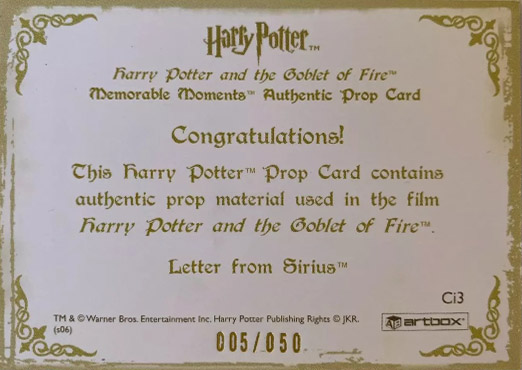 Ci3 - Letter from Sirius - Back