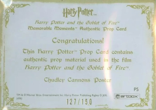 P5 - Chudley Cannons Poster - Back