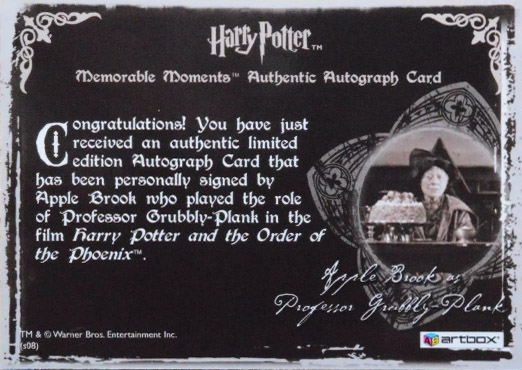 Apple Brookas Professor Grubbly-Plank - Back