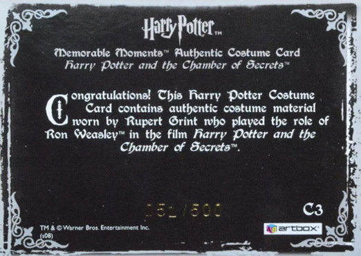 C3 - Ron Weasley's Coat (#500) - Back