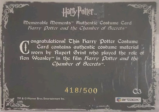 C3 - Ron Weasley's Coat (#500) - Back