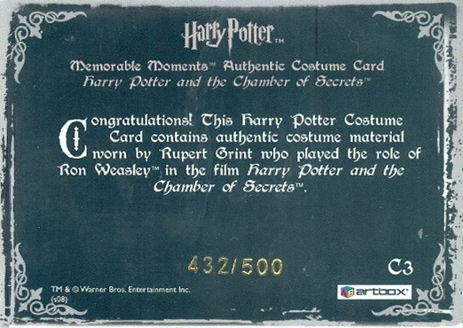C3 - Ron Weasley's Coat (#500) - Back