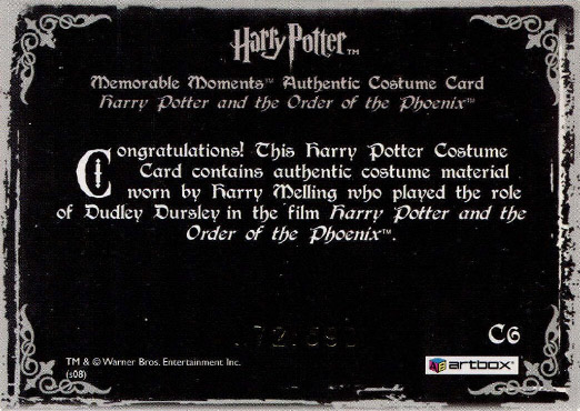 C6 - Dudley Dursley's Shirt - Back