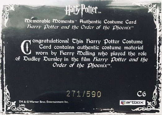 C6 - Dudley Dursley's Shirt - Back