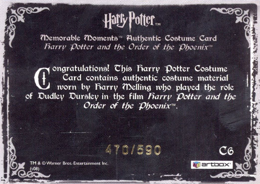 C6 - Dudley Dursley's Shirt - Back