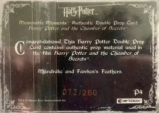 P4 - Mandrake and Fawkes's Feather - Back