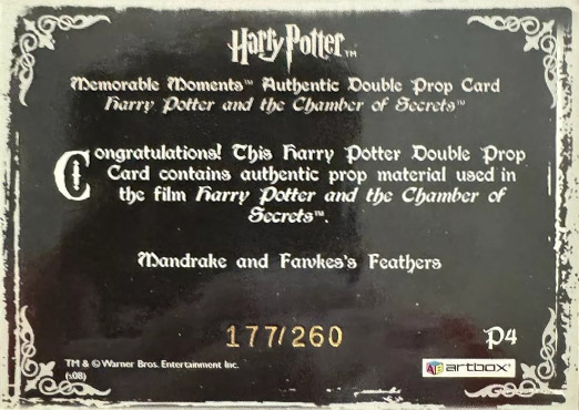 P4 - Mandrake and Fawkes's Feather - Back