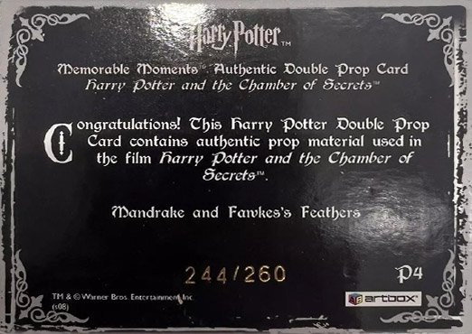 P4 - Mandrake and Fawkes's Feather - Back