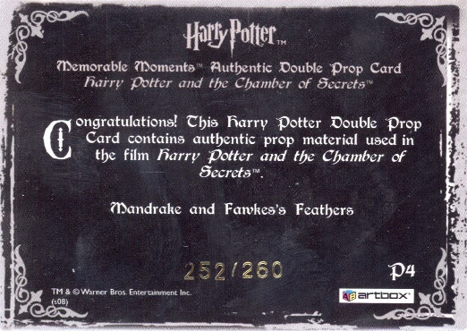 P4 - Mandrake and Fawkes's Feather - Back