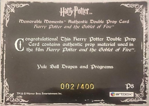 P8 - Yule Ball Drapes and Programs - Back