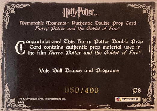 P8 - Yule Ball Drapes and Programs - Back