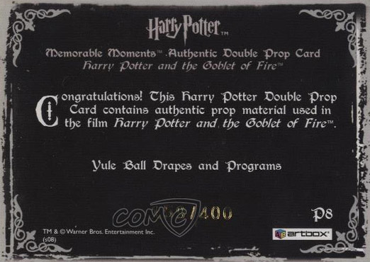 P8 - Yule Ball Drapes and Programs - Back