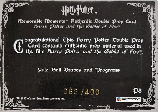 P8 - Yule Ball Drapes and Programs - Back