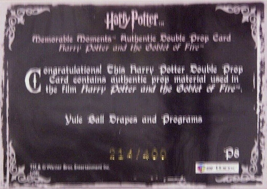 P8 - Yule Ball Drapes and Programs - Back