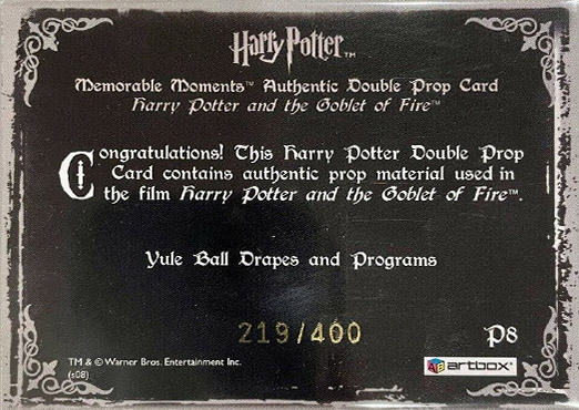 P8 - Yule Ball Drapes and Programs - Back