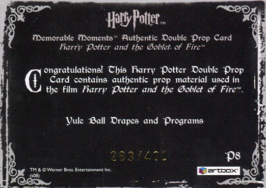 P8 - Yule Ball Drapes and Programs - Back