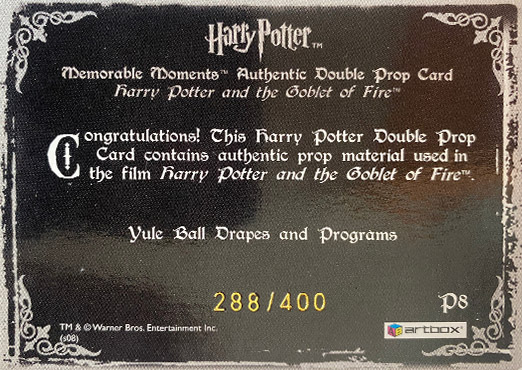 P8 - Yule Ball Drapes and Programs - Back