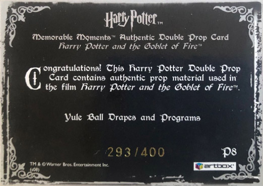 P8 - Yule Ball Drapes and Programs - Back