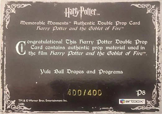 P8 - Yule Ball Drapes and Programs - Back