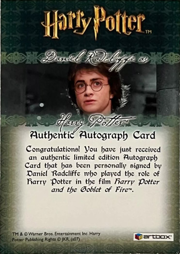 Daniel Radcliffe as Harry Potter - Back