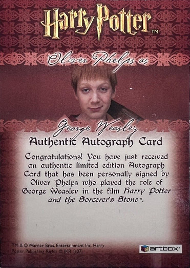 Oliver Phelps as George Weasley - Back