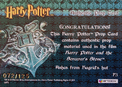 P3 - Ashes from Hagrid's Hut - Back