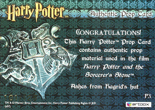 P3 - Ashes from Hagrid's Hut - Back