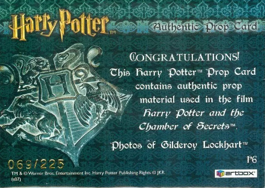 P6 - Photo of Gilderoy Lockhart - Back
