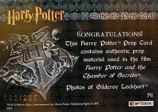 P6 - Photo of Gilderoy Lockhart - Back