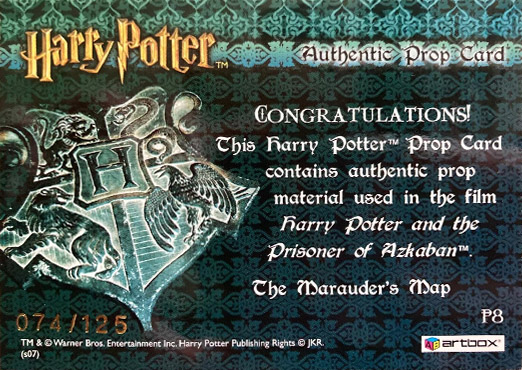 P8 - The Marauder's Map - Back