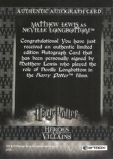 Matthew Lewis as Neville Longbottom - Back