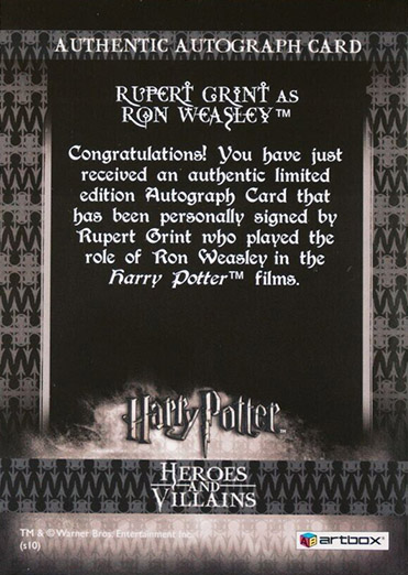 Rupert Grint as Ron Weasley - Back