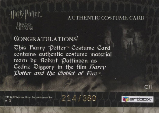 C11 - Cedric Diggory's First Task Costume - Back