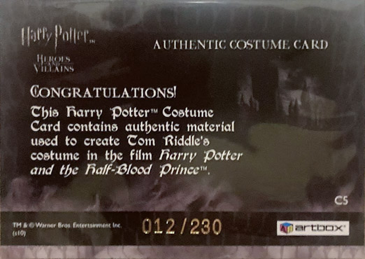 C5 - Tom Riddle's School Uniform - Back