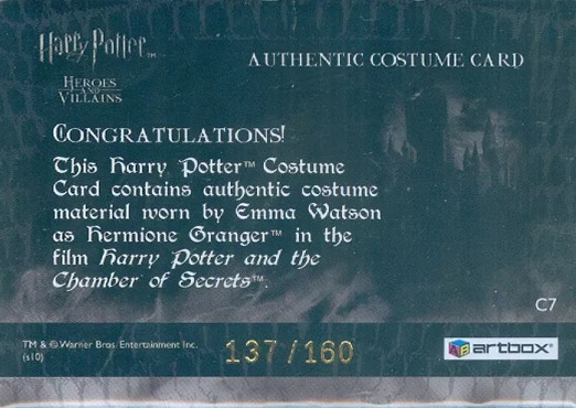 C7 - Hermione Granger's School Uniform - Back