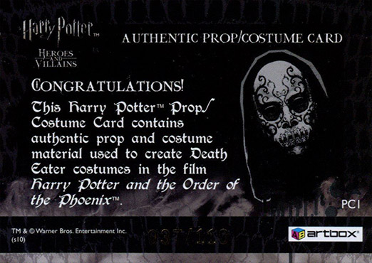 PC1 - Death Eater Mask and Costume - Back