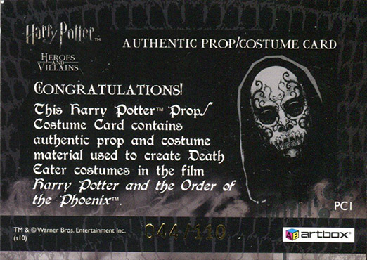 PC1 - Death Eater Mask and Costume - Back