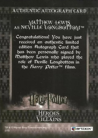 Matthew Lewis as Nevil Longbottom - Back