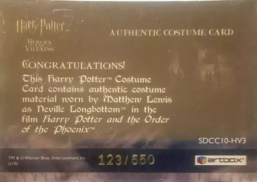 SDCC10-HV3 - Neville Longbottom - Back