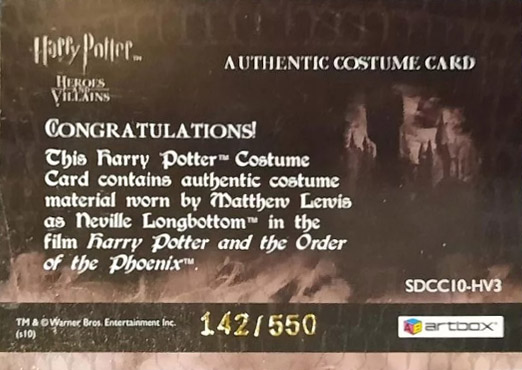 SDCC10-HV3 - Neville Longbottom - Back