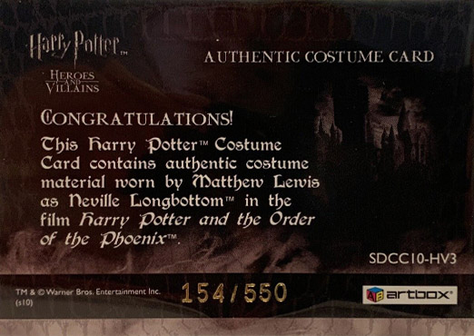 SDCC10-HV3 - Neville Longbottom - Back