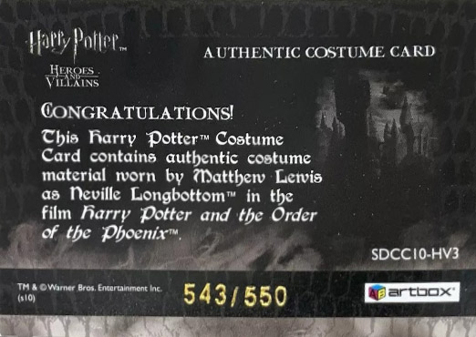 SDCC10-HV3 - Neville Longbottom - Back